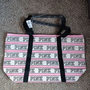 PINK Victoria's Secret Striped Pink Tote